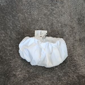 NWT Zara White Bubble Hem Tube Top